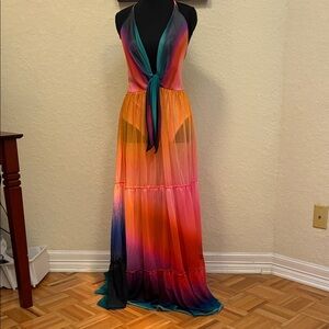 Agua Bendita Multicolor Backless Dress